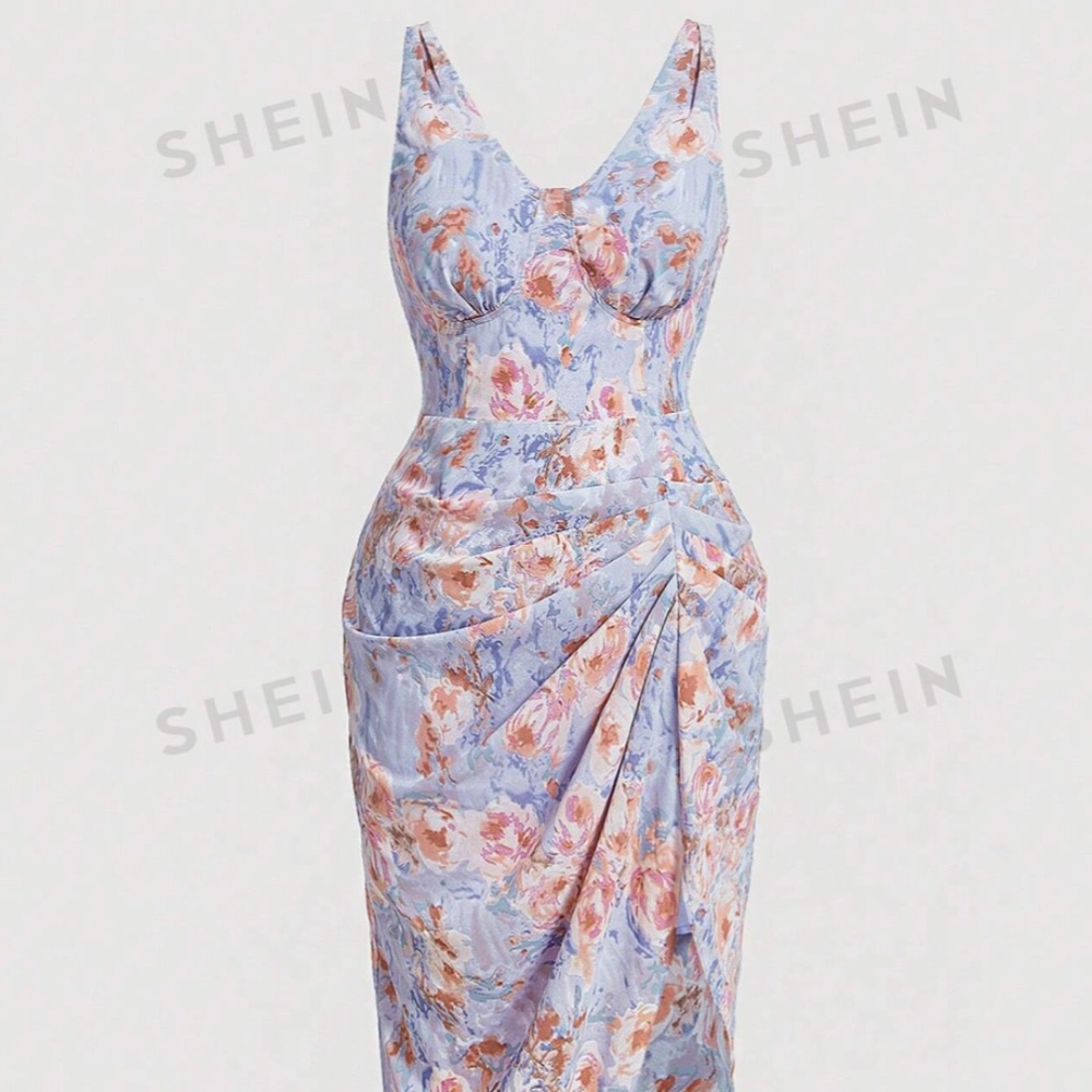 Summer Plus Floral Print Cami Dress